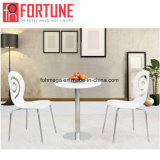 Factory Directly Supplied White Fresh Modern Wood Fast Food Table and Chairs (FOH-BC35)