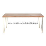 Modern Design Hairpin Wedding Wooden Square Dining Table