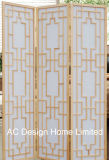 Natural Color Classic Rice Paper Non-Woven and Wooden Japanese Style Folding Shoji Screen Room Divider X 3 Panel