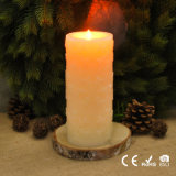Battery Operated Chrisrmas Decor LED Pillar Candle, Carving Snowflake