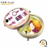 Cheap Promotional Gifts Pocket/Makeup/Cosmetic Mirror with Epoxy Sticker/Printing Logo