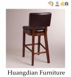 Modern Leather Wood Bar Stool Chairs with Backs (HD182)