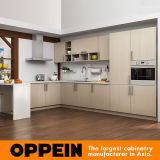 Oppein Modern Light Wood Grain U Shaped Kitchen Furniture (OP16-M07)