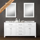 Fed-1986 White Painted Solid Wood Double Sinks High Quality Bathroom Vanities