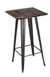 Vintage Industrial Metal Leg Dining Wood Table Rustic Dining Table Zs-Z-03W