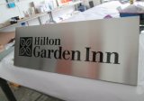 Customized Hotel Inn Decoration Brushed Steel Wall Identity Plaque
