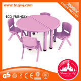 Movable Dining Table Chair Half Round Table for Kids