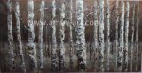 Winter Birch Tree Oil Paintings with Heavy Textural Effect for Home Decor