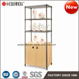 New Living Room or Office Furniture 2 Wooden Doors Cabinet with Upper Open Display Shelves
