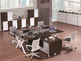 Combination Melamine Veneer Workstation Partition Stainless Steel Table