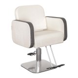 White Styling Chair Grey Edge Classic Barber Styling Chair