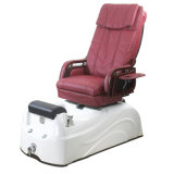 Dark Red Pedicure Chair with Drainpipe Promotion Backrest Kneading Massage