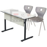 Low Cost College Furniture Double Chair and Table Set, Study Table for College Students