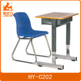 Single Student School Furniture Desk and Chair Fixed Wood Metal Desk