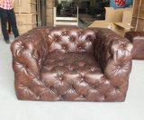 Antique Button Sofa with Armrest, Big Single Sofa