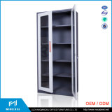2 Swing Glass Door Used School Furniture Steel Storage Cabinet/Metal Filing Cabinet