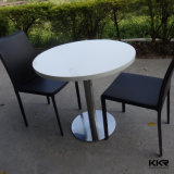 White Round Resin Marble Solid Surface Tables with Chairs
