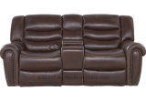 Living Room Sofa with Top-Grain Leather Sofa