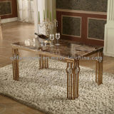 6 Seaters Metal Table Legs Marble Dinining Table