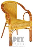 Round Wicker Rattan Chair Outdoor Furniture Aluminum Arm Chair (AS1094BR)
