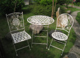 Best Home Exquisite Medium-Sized Antique White Iron Kettler Balcone Folding Bistro Set Patio Furniture Sets