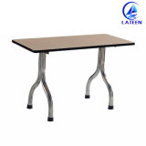 China Factory Plywood Top Table with Durable Metal Leg