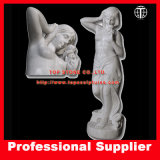 Rose Girl Stone Carving Marble Statue Sculpture
