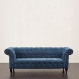 Three Seat Sofa with Nails and Buttons for Living Room Furniture