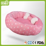 Comfortable Cotton Footprint Pet Bed with Samll Pillow, Dog Cushion