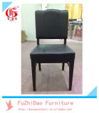 Black PU Leather Modern Dining Chair with Low Back