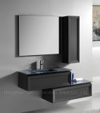Shaker Door Black PVC Bathroom Cabinet with Glass Basin