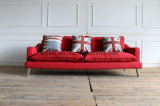 Red Color Fabric Living Room Furniture Modern Fabric Designs European Fabric Sofa