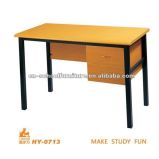 Wood Metal Teachers Desk with Locker Drawer and Chair