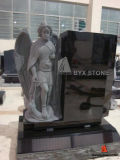 Shanxi Black Granite Angel Sculpture Headstone/Stone Tombstone