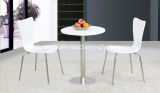 Cafe Furniture Stainless Steel Base Round White Table (FOH-BC33)