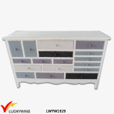 Multicolor Drawer French Style Wooden Drawing Storage Cabinet