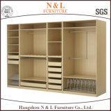 Wood Bedroom Furniture Walk-in Wooden Wardrobe with Melamine Finished