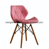 Black EMS Style Side Chair Black Seat Black Wood Wooden Legs Dining Room Chairs No Arm Molded Plastic Seat Dowel Leg