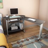 Durable MDF Surfaces Expandable L Shape Computer Desk