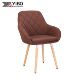 Modern Wood Legs Fabric Cover Lounge Leisure Dining Chair