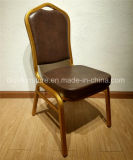 Crown Back Leather Upholstery Metal Aluminum Restaurant Hotel Banquet Chair