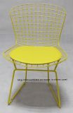 Dining Restaurant Kd Metal Bertoia PU Cushion Yellow Wire Chair