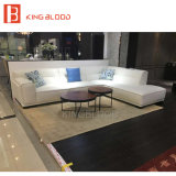 Italian Style Crame Leater L Shape Sofa for Meeting Room