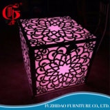 Engraved Arts Stainless Steel with LED Light Wedding Furniture Dining Table