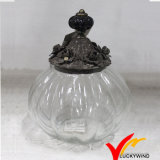 Antique Glass Jar with Iron Lid