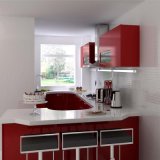 Modern MDF Wood Red Baking Varnished Kitchen Cabinet Furniture