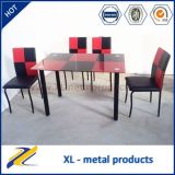 2016 Fashion 4/6 Seaters Rectangular Colourful Glass Dining Table Set