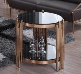Modern Glass Side Table with Tempered Glass Top