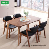 Solid Wood Dining Room Furniture Set Strong Table with PU Dining Chair