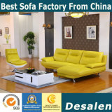 Red Genuine Leather Sofa in Living Room Furniture (612)